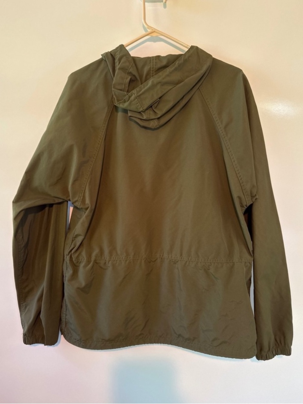 Vintage LL Bean Anorak Windbreaker Pullover Jacket Olive Green Mens Hooded - Picture 3 of 5
